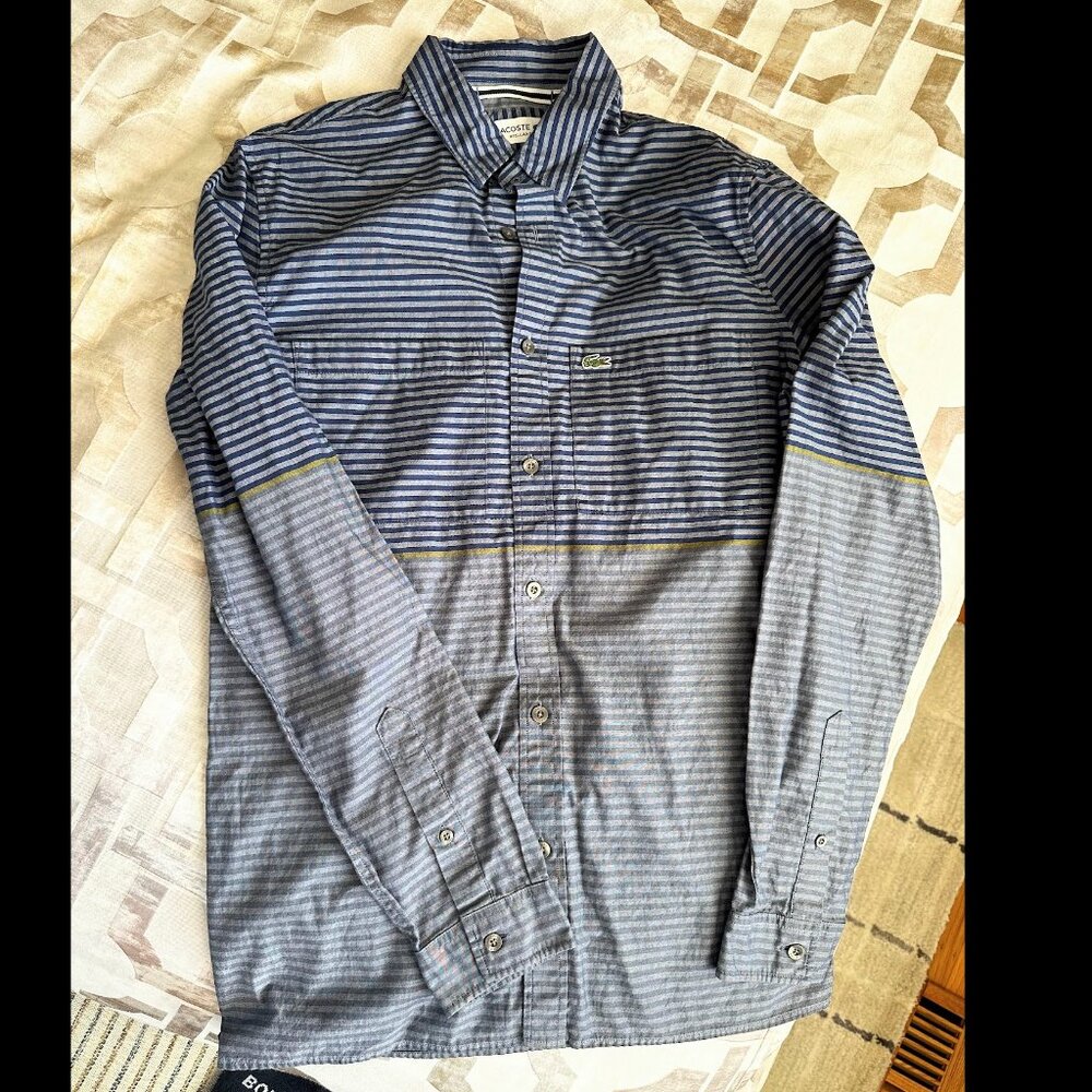 Lacoste Striped Multi-Color Button Up Regular Fit